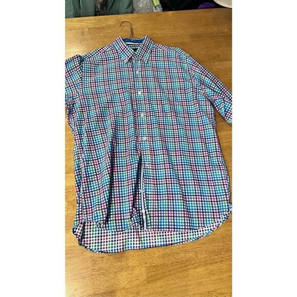 1930 TAILORBYRD COLLECTION MENS CHECKED BUTTON DOWN MENS SZ L - Picture 9 of 12